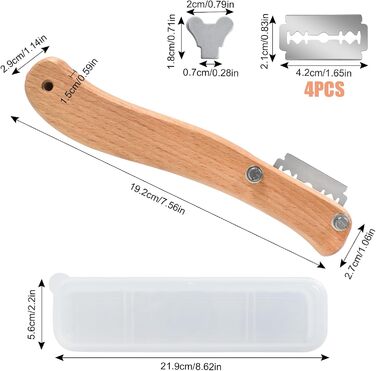 Пекарський ніж, ніж для випікання хліба, набір бритв для тіста, дерев&39яний ніж для випікання хліба, ніж для багета, з 5 лезами для гоління та 1 пластиковою коробкою, гравіювання візерунків для хліба, для форм для випікання хліба своїми руками, кухні