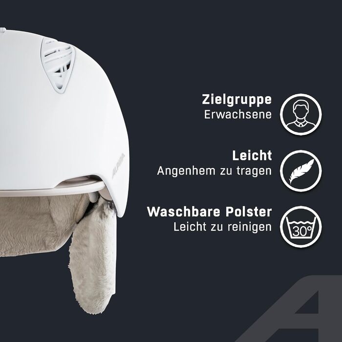 Безпечніший, оптимально кліматично контрольований, ударостійкий та регульований лижний шолом для дорослих, білий-просекко матовий, 54-57 см