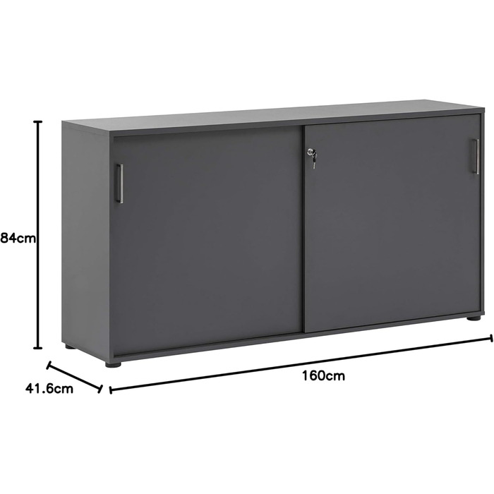 Шафа-купе з розсувними дверима Denver, Denver, 701489, антрацит, приблизно 160,2 x 41 x 84 см