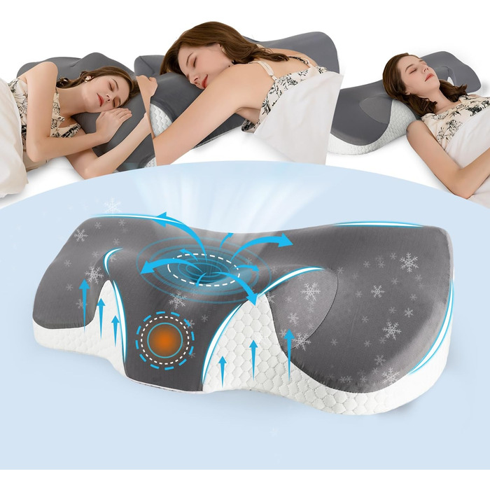 Подушка для зняття болю в шиї IDEA, ергономічна подушка для шиї, ортопедична подушка з піни з ефектом пам&39яті, подушка для сну на боці, спині та животі, подушка для підтримки шиї проти хропіння