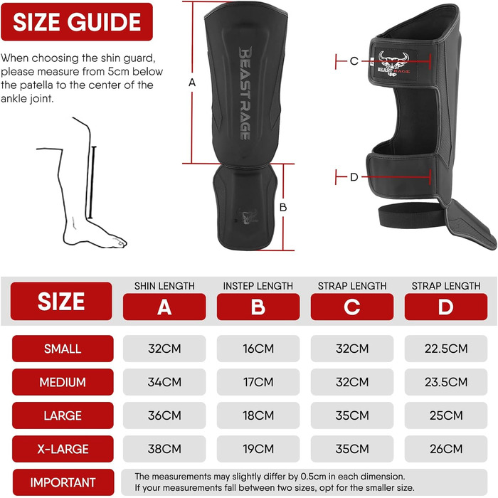 Щитки для гомілок BEAST RAGE для кікбоксингу, муай-тай, ММА, щитки для гомілок із захистом підйому стопи, спорядження для тренувань ММА, спарингу, бразильського джиу-джитсу, карате, боксу, тхеквондо, чорні, M