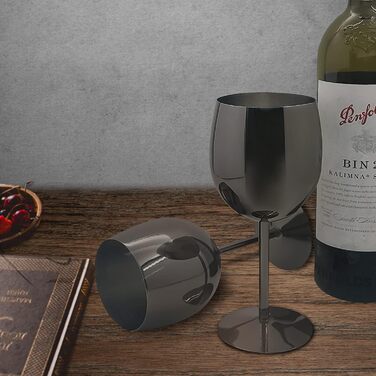 Келих для вина LELELINKY 350 мл Келихи для червоного вина з нержавіючої сталі, небиткі келихи для вина, келихи для шампанського та