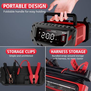 Зарядний пристрій для автомобільних акумуляторів HTRC 12V/24V, зарядні пристрої 20А для автомобільних акумуляторів, зарядний прист