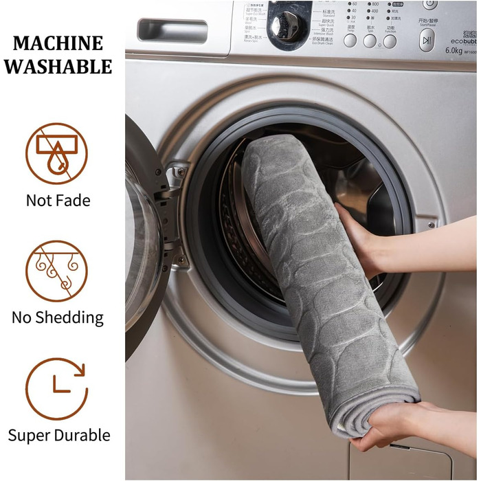 Комплект килимків для ванної, 4 предмети, нековзний, килимок для ванної, що прається, килимок для ванної з піни з ефектом пам&39яті, сірий килимок для ванної, килимок для ванної 50x80 см, 50x120 см, 50x50 см, 60x40 см