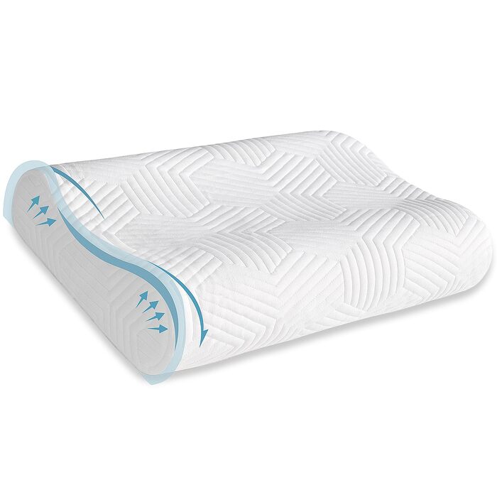 Подушка для шиї LAMB Pillow, ергономічна подушка для підтримки шиї з регульованою висотою з піни з ефектом пам&39яті з наволочкою, яку можна прати, 50x35 см, біла 1