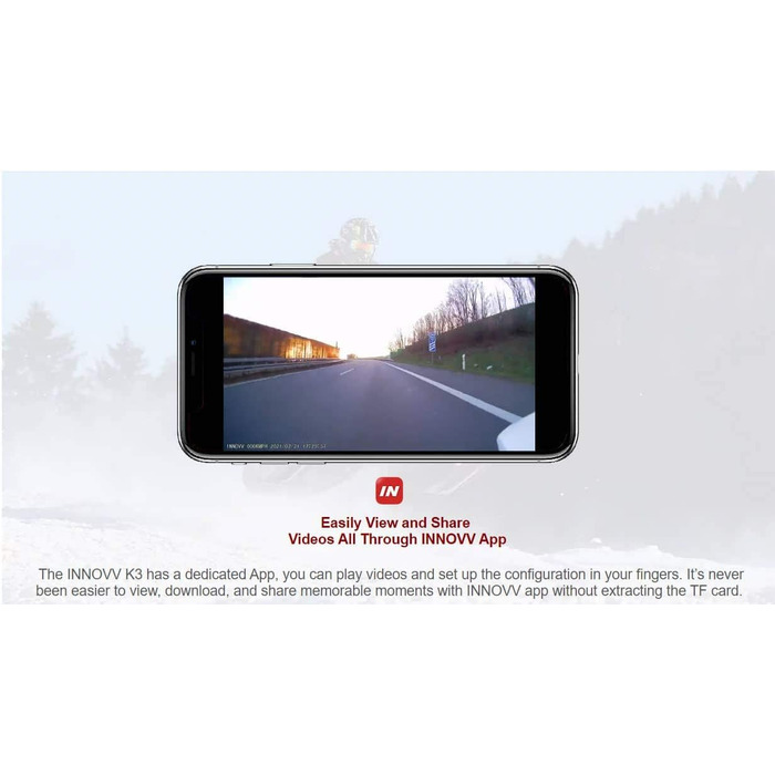 Відеореєстратор для мотоцикла з 2 камерами, 3 -