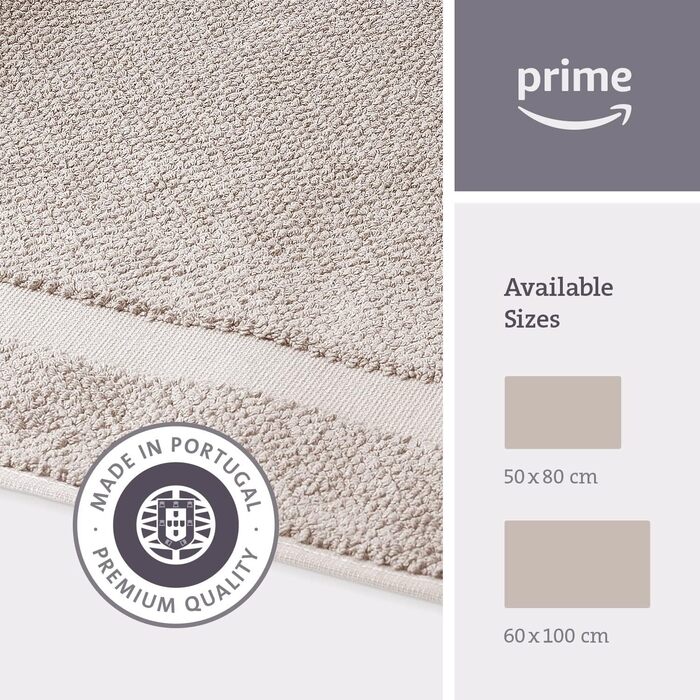 Килимок для ванної Herzbach Home 100 бавовна Килимок для душу 1000 г/м Абсорбуючий Можна прати (Пісочно-сірий, 60 x 100 см) 60 x 100 см (Прямокутний) Пісочно-сірий