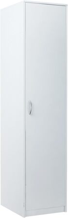 Шафа для дому Collective з 1 дверима, 1 вішалкою для одягу та 2 полицями, шириною 45 см, вузька шафа з матовим покриттям, ідеально підходить для спальні, вітальні, коридору Білий