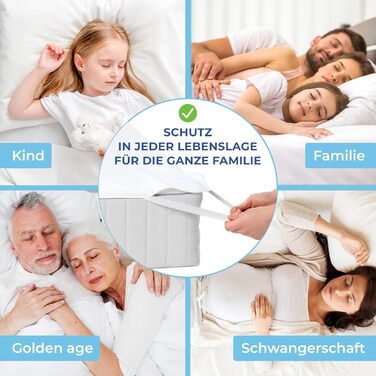 Водонепроникний наматрацник 180x200 - Дерматологічно протестовано - Тонкий наматрацник 180x200 Водонепроникний - 70 бавовна та прання до 95 - Наматрацник для нетримання 180x200 см 4 шт. кутова еластична фіксація