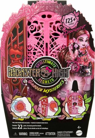 Набір ляльки Monster High Skulltimate Secrets та аксесуарів, Garden Mysteries Draculaura із зачарованою шафою та понад 19 сюрпризами для чаювання, такими як одяг для ляльок, HYT72