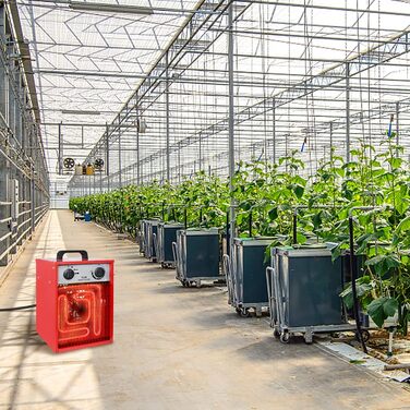 Електричний вентилятор-обігрівач потужністю 5 кВт, 400 В, з кабелем живлення 1,4 м, електричний обігрівач, будівельний обігрівач, 4 режими нагріву, захист від перевантаження для промислових та будівельних майданчиків