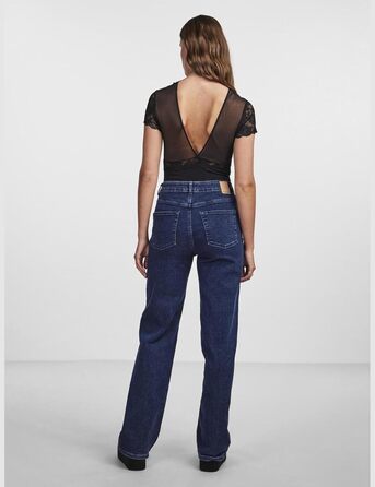 Боді PIECES жіноче, мереживне, чорне, M