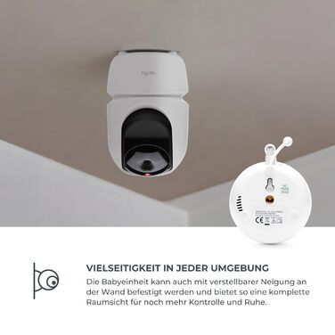 Бездротова відеоняня 360 з дистанційним керуванням направленої камери, SMART VOX, нічним баченням і колисковими, 3045 Videovoice -