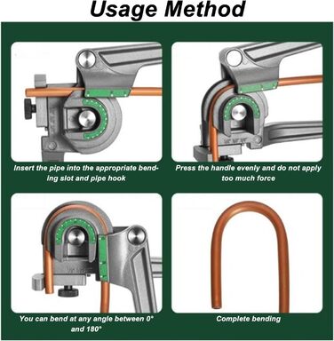 Трубогиб 3 в 1, мідний трубогиб на 180 градусів 1/4 3/8 1/2 дюйма, мідно-алюмінієвий трубогиб з зовнішнім діаметром для ремонту холодильних установок ОВіК