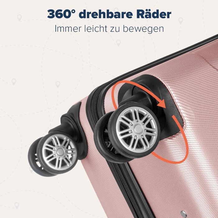 Валіза ручна поклажа TRVLMORE 54x36x20 см - валізи та візки, дорожня валіза на колесах, ручна поклажа візок 54x36x20, тверда валіза мала, валіза ручна поклажа 54x36x20 легка, візок ручна поклажа, рожева валіза ручна поклажа Рожева