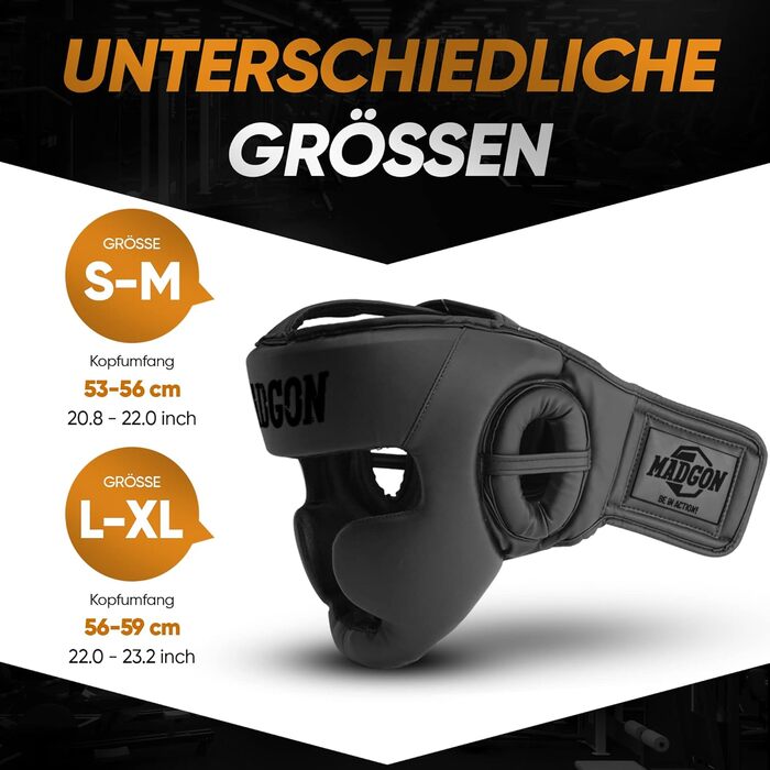 Преміум захист голови, боксерський шолом з ідеальною видимістю та максимальним захистом, захист обличчя для бойових мистецтв, MMA, боксу, кікбоксингу та спарингу, розмір S/M, чорний/чорний