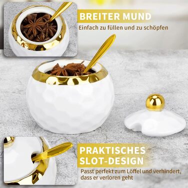 Банки для спецій, керамічна цукорниця з кришкою та ложкою для дому та кухні, альтернатива стійці для спецій та стійці для спецій д