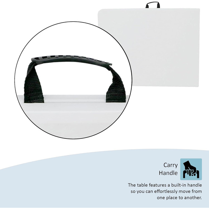 Складаний стіл Home Vida, 1,5 м, міцний, надзвичайно міцний, для кемпінгу, фуршету, весілля, ринку, саду, вечірки, багажника автомобіля, стайні, пікніка, кабінки, для використання в приміщенні та на вулиці, складна ручка для перенесення