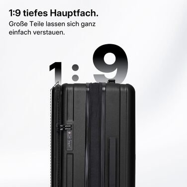 Валіза розширювана, жорсткий корпус, верхнє відкриття, компресійні ремені та додатковий простір Міцна, стійка до подряпин, легка (Чорна, L-65см) L-65см Чорна
