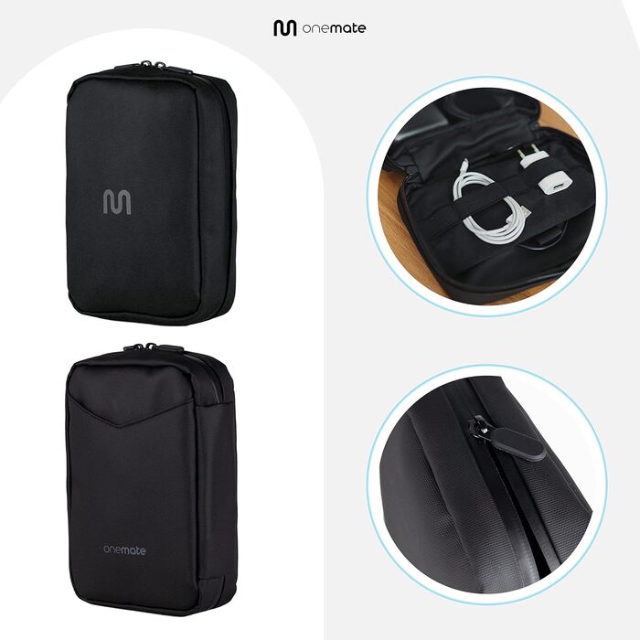 Водонепроникна сумка для кабелів onemate для батарейок, кабелів, блоків живлення і т.д. - Організатор для електронних предметів з