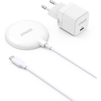 Комплект бездротової магнітної зарядної панелі з 150-сантиметровим зарядним кабелем USB-C та адаптером живлення, підходить для iPh