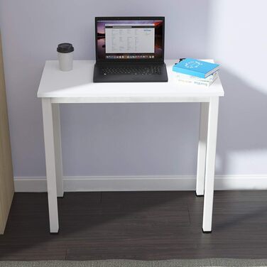 Компактний стіл Комп&39ютерний стіл Офісні меблі Стіл для ПК, Невеликий обідній стіл Робочий стіл Офісний стіл для ПК та ноутбука, Виготовлений з дерева та металу, 80x40x75 см, Білий BHEU-AC3DW-8040 80x40x75 см Білий