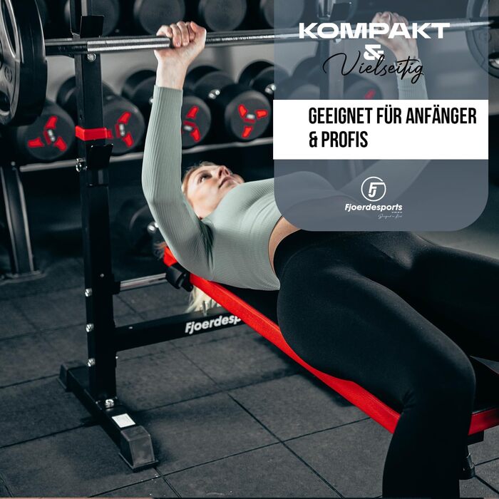 Силова лава з місцем для зберігання, регульована висота та складна, важка атлетика, домашні тренування, домашній спортзал, станція для віджимань, фітнес-студія, багатофункціональна тренувальна лава червона/чорна