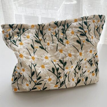 Дорожня косметичка Пасторальна квіткова косметичка Портативна туалетна сумка Універсальна маленька косметичка на блискавці для жін