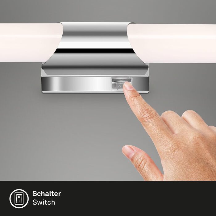 Світильник у ванну кімнату Briloner LED, IP44, 6.5 Вт, 700 Лм, 4000К, хром-білий, 320x65x68 мм