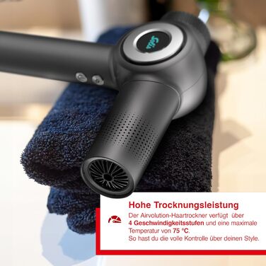 Фен для волосся (Модель 3804) Легкий, з іонізацією, 1600 Вт, 4 режими швидкості, LED-дисплей, програма захисту від посічених кінчиків, дифузор та насадки Професійне укладання волосся, як у салоні краси