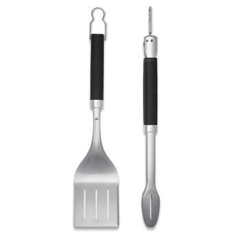 Набір аксесуарів для гриля Weber Premium (2 предмети) щипці та лопатка з нержавіючої сталі, 46 см, сріблясті (6763)