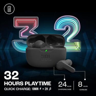 Бездротові навушники-вкладиші з водонепроникністю IP54 та IPX2 - функція гучного зв'язку та 32 години автономної роботи - чорного