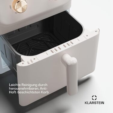 Аерофритюрниця Klarstein, духова шафа для фритюрниці, компактна фритюрниця 1700 Вт, фритюрниця 5.8 л із простим керуванням і таймером, велика фритюрниця, фритюрниця XL з циркуляцією 360 6 л піску
