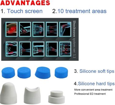 Апарат для ударно-хвильової терапії ED Treatment, професійний пристрій для масажу глибоких тканин м'язів ED Therapy Пристрій для м'язового масажу для терапії Полегшення болю Корекція фігури та ED