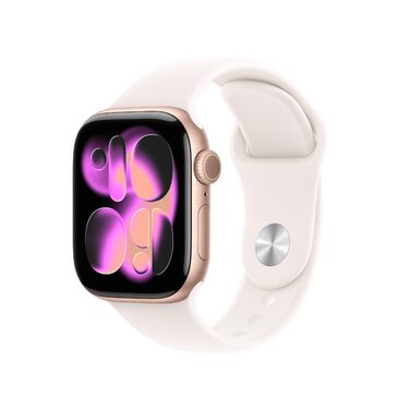 Розумний годинник Apple Watch Series 11 GPS Cellular 42 мм із алюмінієвим корпусом кольору рожевого золота та блідо-рожевим спортивним ремінцем (S/M), відстеження сну, відстеження фізичної активності, моніторинг здоров&39я, завжди ввімкнений дисплей, спор