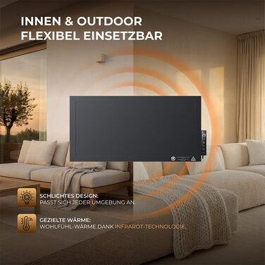 Інфрачервоний високопродуктивний обігрівач BR Bringer 1200 Вт - компактний інфрачервоний обігрівач 6030 см з вбудованим сенсорним термостатом, Wi-Fi та додатком - альтернатива радіаційному обігрівачу для використання в приміщенні та на вулиці (білий)