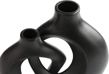 Ваза чорна матова, Керамічна ваза для пампасної трави, Ваза Скандинавська кільцева форма Сучасний декор, Квіткова ваза Прикраса ві