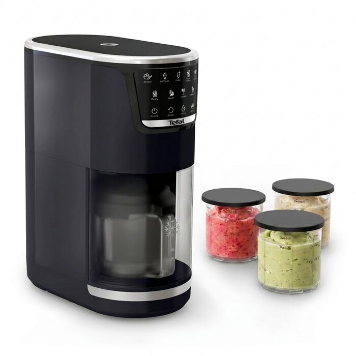 Морозивоnice Tefal Dolci для морозива, джелато, протеїнового морозива та сорбету, з 3 чашами з тритану