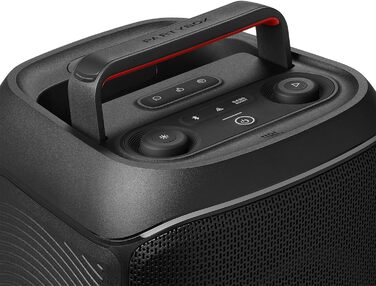 В чорному кольорі - портативна Bluetooth-колонка з JBL Pro Sound, світловим шоу, підсиленням звуку AI та телескопічною ручкою - ча