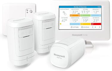 Інтелектуальний термостат Honeywell Home Evohome THR99C3013 з релейним модулем, енергозберігаючий, сріблястий, білий