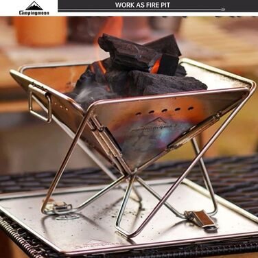 Портативний гриль Campingmoon, складне вогнище для вулиці, дров&39яна піч з нержавіючої сталі для 1-2 осіб з сумкою для перенесення X-MINI-PRO Міні-гриль на деревному вугіллі CM-X-MINI-PRO