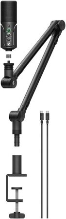 Стрімінговий набір Sennheiser Profile з USB-мікрофоном та бездротовою ігровою гарнітурою Corsair HS80 RGB Multiplatform Dolby Atmos, всеспрямований мікрофон, сумісність з iCUE PC, Mac, PS5, PS4 Carbon