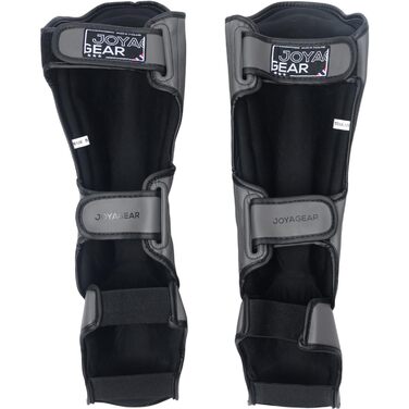 Щитки для гомілок JOYA преміум-класу для кікбоксингу - традиційно виготовлені вручну в Таїланді з високоякісної шкіри - Захист гомілок для спарингу в бойових мистецтвах - Щитки для гомілок - Joya Fight Gear L сірий