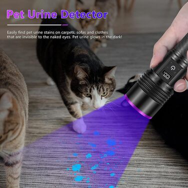 Ультрафіолетовий ліхтарик WINDFIRE 30 Вт, акумуляторна УФ-лампа Blacklight 365 нм, детектор сечі домашніх тварин, сильне ультрафіолетове світло для полювання на бурштин, скорпіонів, смоли, юперлайт, уранове скло