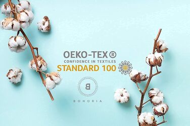 Покривало BOHORIA Premium Tulum 100 бавовна Дуже великий розмір 170 x 230 см Бавовняна ковдра як плед для ліжка, плед для дивана, диванна ковдра з візерунком ялинка (Сепія)