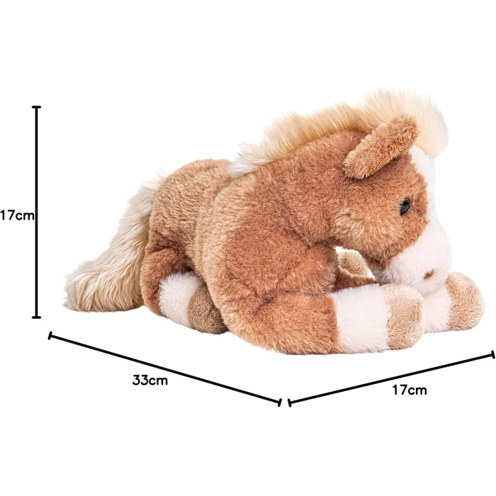 М'яка іграшка Uni-Toys - Конячка коричнева, лежача - 28 см