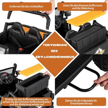 Дитячий електромобіль COSTWAY 12V з пультом дистанційного керування 2.4G, дитячий автомобіль з музикою, звуковими сигналами та пош