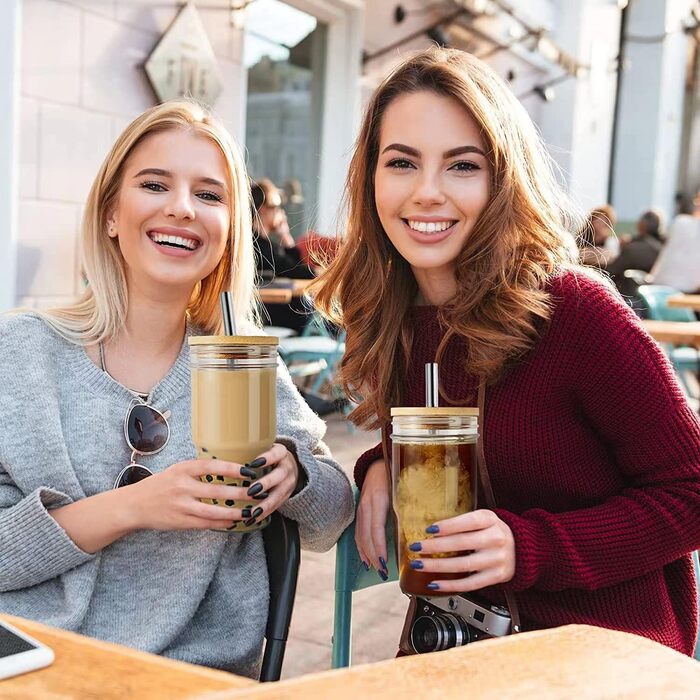 Чашки для бульбашкового чаю ALINK 2 упаковки 650 мл, багаторазова чашка для смузі, дорожня пляшка Boba Cup, окуляри Highball, скля