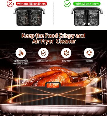 Аксесуари для фритюрниці Ninja AF500EU, подвійна фритюрниця 10 шт. Аксесуари для Ninja Foodi FlexDrawer 10.4 л з вкладишами та стійками