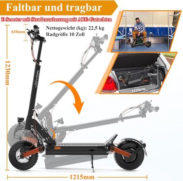 Серії S, електричний самокат, пробіг 40-90 км, 48/60V 13/18/26Ah, з подвійною амортизацією спереду і ззаду, складний самокат E поз